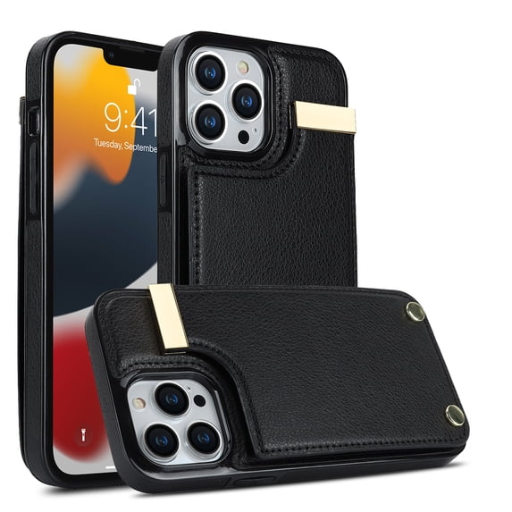 Wallet Case for iPhone 11 Pro Max, Vintage Premium PU Leather Ultra Slim Case with Card Holder, Protective Anti-drop Magnetic Clasp Phone Case for Apple iPhone 11 Pro Max 6.5 inch, Black