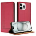 thumbnail image 1 of Wallet Case for iPhone 11 Pro, Premium PU Leather Magnetic Flip Folio Case with Credit Card Slots Multi-angle Kickstand Shockproof Protective Phone Case Cover, Red, 1 of 7