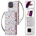 thumbnail image 1 of Wallet Case for iPhone 11 Pro with RFID Blocking Credit Card Slots Holder, Cute Patterned Gold Brushing Magnetic Flip Kickstand Wrist Strap Cover For iPhone 11 Pro, Butterfly Flower, 1 of 8
