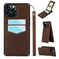 thumbnail image 1 of Wallet Case for iPhone 12 6.1-inch, iPhone 12 Pro Cover with Removable Lanyard, Allytech PU Leather Shockproof Magnetic Lock [7 Card Slots] Purse Case for iPhone 12/ 12 Pro 2020, Brown, 1 of 2