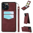 thumbnail image 1 of Wallet Case for iPhone 12 Mini 5.4-inch, iPhone 12 Mini Cover with Removable Lanyard, Allytech PU Leather Shockproof Magnetic Lock [7 Card Slots] Purse Case for iPhone 12 Mini 2020, Red, 1 of 2