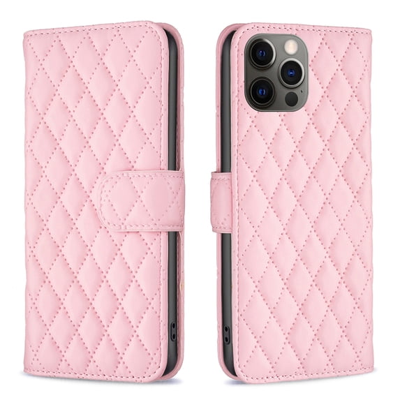 Wallet Case for iPhone 12 Pro / 12, iPhone 12 Pro / 12 Phone Case with Kickstand Card Holder Slot Magnetic Flip Case Premium PU Leather Shockproof Case for iPhone 12 Pro / 12 6.1",Pink