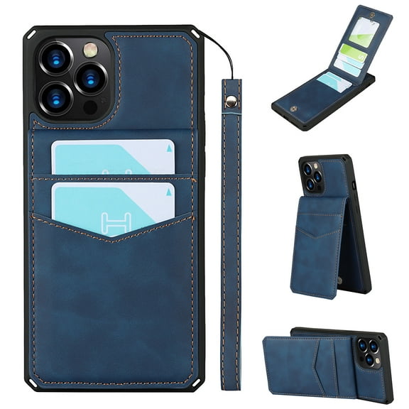 Wallet Case for iPhone 12 Pro Max 6.7-inch, iPhone 12 Pro Max Cover with Removable Lanyard, Allytech PU Leather Shockproof Magnetic Lock [7 Card Slots] Purse Case for iPhone 12 Pro Max 2020, Blue