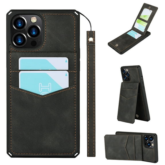 Wallet Case for iPhone 12 Pro Max 6.7-inch, iPhone 12 Pro Max Cover with Removable Lanyard, Allytech PU Leather Shockproof Magnetic Lock [7 Card Slots] Purse Case for iPhone 12 Pro Max 2020, Black