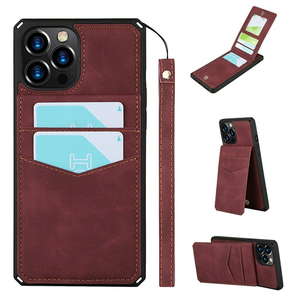 Wallet Case for iPhone 12 Pro Max 6.7-inch, iPhone 12 Pro Max Cover with Removable Lanyard, Allytech PU Leather Shockproof Magnetic Lock [7 Card Slots] Purse Case for iPhone 12 Pro Max 2020, Red