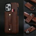thumbnail image 1 of Wallet Case for iPhone 12 Pro Max with Card Holder Wrist Hand Strap, Dteck Slim PU Leather Wristlet Wallet Card Pocket Back Cover Shockproof Stand Protective Case for iPhone 12 Pro Max 6.7inch, Brown, 1 of 8