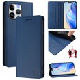 thumbnail image 1 of Wallet Case for iPhone 12 Pro Max, Magnetic Closure PU Leather Flip Phone Case for Men Women with RFID Blocking Card Holder Kickstand, Shockproof Protection Cover for iPhone 12 Pro Max, Darkblue, 1 of 14
