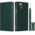 thumbnail image 1 of Wallet Case for iPhone 12 Pro Max with RFID Blocking Card Slots,Headset Winder,Flip Folio Magnetic Closure,Kickstand,Cash Pockets Wrist Strap Cover Case for iPhone 12 Pro Max 6.7",Deep Green, 1 of 17