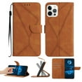 thumbnail image 1 of Wallet Case For iPhone 12 Pro Max, RFID Blocking Magnetic Flip Case with Card Slots Holder Kickstand Wrist Strap, PU Leather Folio Shockproof Protective Cover For iPhone 12 Pro Max, Brown, 1 of 9