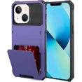 thumbnail image 1 of Wallet Case for iPhone 13 14 Case with 4-Card Credit Card Holder Slot Shockproof Cover Hybrid Heavy Duty Protection Armor Phone Case Compatible with iPhone 13 14 5G 2022 -Purple, 1 of 12