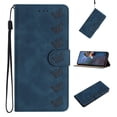 thumbnail image 1 of Wallet Case for iPhone 13, [2 Card Slots] [Kickstand] [Magnetic Clasp] Butterfly Pattern Premium PU Leather Flip Cover, Wrist Hand Strap TPU Shockproof Purse Case for iPhone 13, Blue, 1 of 9