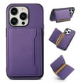 thumbnail image 1 of Wallet Case for iPhone 13 with Detachable Card Holder Stick on PU Leather Phone Case, Flip Kickstand Magnetic Folio Card Slots Shockproof Protection Cover for iPhone 13, Purple, 1 of 10