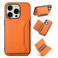 thumbnail image 1 of Wallet Case for iPhone 13 with Detachable Card Holder Stick on PU Leather Phone Case, Flip Kickstand Magnetic Folio Card Slots Shockproof Protection Cover for iPhone 13, Orange, 1 of 10
