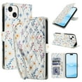 thumbnail image 1 of Wallet Case for iPhone 13, Flower PU Leather Durable Phone Case Kickstand Flip Case with Card Slots Wrist Strap Pattern Magnetic Closure Protective Case for iPhone 13 - E, 1 of 9