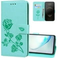 thumbnail image 1 of Wallet Case for iPhone 13 (Not fit iPhone 13 Pro),Classic Rose Flower Pattern Shockproof PU Leather Case with Strong Magnetic Clasp and Card Slots Holder Cover for iPhone 13 MG Green, 1 of 16