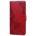 thumbnail image 1 of Wallet Case for iPhone 13 Pro with Card Slots Kickstand Magnetic Cover, Embossed Flower PU Leather Case with Detachable Wrist Strap Cover for iPhone 13 Pro 6.1 Inch,Red, 1 of 13