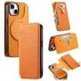 thumbnail image 1 of Wallet Case for iPhone 13 Pro Flip Magnetic Closure Cover RFID Blocking Detachable Credit Card Holder Zipper Pouch Kickstand TPU Shockproof Case Compatible with MagSafe For iPhone 13 Pro, Yellow, 1 of 9