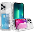 thumbnail image 1 of Wallet Case for iPhone 13 Pro Max with 3 Credit Card Holder Slot Shockproof Hybrid Heavy Duty Protection Clear Phone Cover Compatible with iPhone 13 Pro Max 6.7 Inch, 1 of 6
