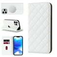 thumbnail image 1 of Wallet Case for iPhone 13 Pro Max 6.7 inch, Luxury Quilted PU Leather Flip Cover [Shockproof TPU] [Support Wireless Charging] with 2 Card Slots, Kickstand, FRID Blocking Case Cover, White, 1 of 10
