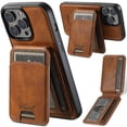 thumbnail image 1 of Wallet Case for iPhone 13 Pro Max, Compatible with MagSafe Magnetic Detachable Premium PU Leather Flip Case Cover with Card Slots Holder Kickstand for iPhone 13 Pro Max 6.7 Inch - Brown, 1 of 14