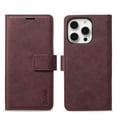 thumbnail image 1 of Wallet Case for iPhone 13 Pro Max, Detachable 2-in-1 PU Leather Flip Folio Case Support MagSafe Wireless Charging, Vintage Card Slots Kickstand Phone Cover for iPhone 13 Pro Max, Red, 1 of 13