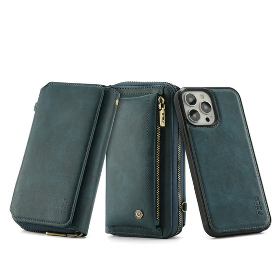 Wallet Case for iPhone 13 Pro Max, PU Leather Flip Folio Wallet Case with Card Slot Crossbody Strap Wristlet Strap Magnetic Cover for iPhone 13 Pro Max(6.7 Inch),Blue