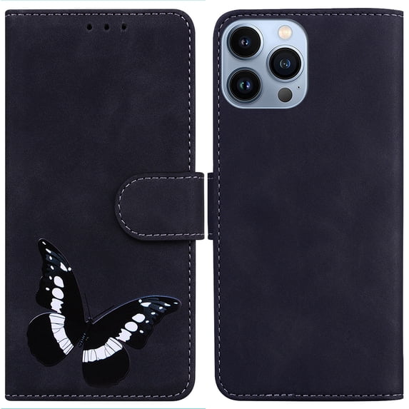 Wallet Case for iPhone 13 Pro Max, Shockproof TPU Inner Case with RFID Blocking Credit Card Holders, PU Leather Folding Book Flip Magnetic Phone Cover for iPhone 13 Pro Max - Black