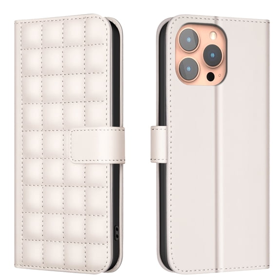 Wallet Case for iPhone 13 Pro Max with Wrist Strap + Crossbody Shoulder Strap, PU Leather Kickstand Drop Protective Card Slots Flip Case Cover for iPhone 13 Pro Max for Girls Women, Beige
