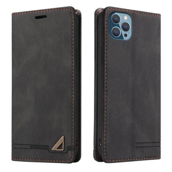 Wallet Case for iPhone 13 Pro, PU Leather Magnetic Closure Folio Flip Case with Kickstand Credit Card Holders Slots Shockproof TPU Inner Shell Phone Cover for iPhone 13 Pro (6.1inch),Black