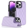 thumbnail image 1 of Wallet Case for iPhone 13 Pro, RFID Blocking Card Slots Holder PU Leather Fashion Back Flip Cover with Kickstand Magnetic Buttons Shockproof Case for iPhone 13 Pro,Purple, 1 of 8
