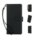 thumbnail image 1 of Wallet Case for iPhone 13 Pro, [TPU Shockproof Interior Case] Kickstand [RFID Blocking] Card Slot, Magnetic PU Leather Folio Cover Compatible,With strap,Flip Cover with Card Holder,Black, 1 of 10