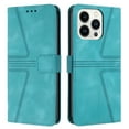 thumbnail image 1 of Wallet Case for iPhone 13 Pro, Triangle Pattern Pu Leather Folio Flip Convenient Wrist Strap Case with Kickstand Card Slots for Women or Men Cover[360° Protection],Green, 1 of 9