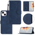 thumbnail image 1 of Wallet Case for iPhone 14, with Card Slots [RFID Blocking],Durable Flip Folio Kickstand Magnetic Closure Leather Wallet Wrist Strap Women Men Case For iPhone 14,Darkblue, 1 of 10