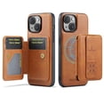 thumbnail image 1 of Wallet Case for iPhone 14, Compatible with MagSafe for Men Women, Detachable Magnetic Clasp Wallet Phone Case with Card Slots Holder RFID Blocking for iPhone 14, Brown, 1 of 13