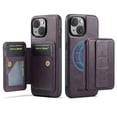 thumbnail image 1 of Wallet Case for iPhone 14, Compatible with MagSafe for Men Women, Detachable Magnetic Clasp Wallet Phone Case with Card Slots Holder RFID Blocking for iPhone 14, Purple, 1 of 13