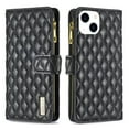 thumbnail image 1 of Wallet Case for iPhone 14 with Magnetic Clasp Wrist Strap Card Slots Kickstand Flip Folio Phone Cover, Luxury PU Leather Soft TPU Shockproof Anti-Drop Zipper Pocket Case for iPhone 14,Black, 1 of 10