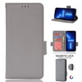 thumbnail image 1 of Wallet Case for iPhone 14 Plus 6.7 Inch, Soft Silicone Lychee Pattern PU Leather Shockproof Flip Cover with Card Slots Holder Magnetic Clasp Lock Drop Resistant Kickstand Phone Case,Gray, 1 of 5
