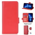 thumbnail image 1 of Wallet Case for iPhone 14 Plus 6.7 Inch, Soft Silicone Lychee Pattern PU Leather Shockproof Flip Cover with Card Slots Holder Magnetic Clasp Lock Drop Resistant Kickstand Phone Case,Red, 1 of 5