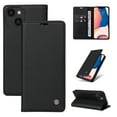 thumbnail image 1 of Wallet Case for iPhone 14 Plus, Business Style PU Leather Magnetic Adsorption Flip Folio Cover with Kickstand Card Slots Cash Holder Soft Silicone Shockproof Protective Case,Black, 1 of 8
