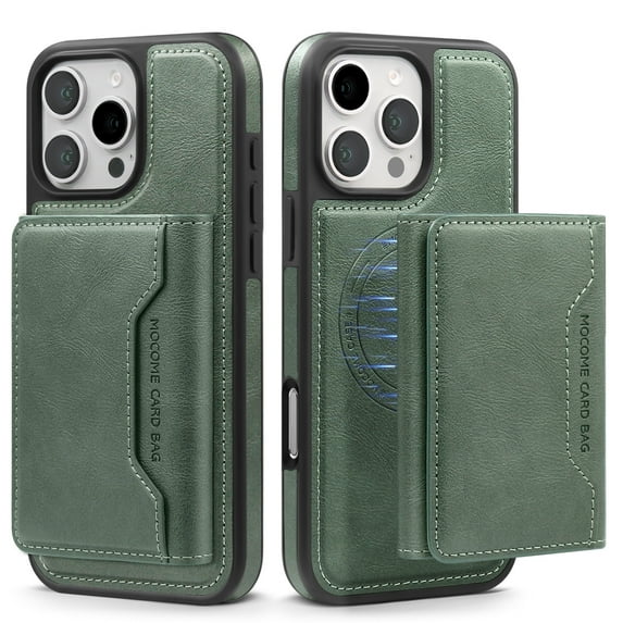 Wallet Case for iPhone 14 Plus Compatible with Mag-Safe for Men Women, Detachable Magnetic 2-in-1 PU Leather Wallet Phone Case Cover with Folio Card Slot Holder for iPhone 14 Plus, Green