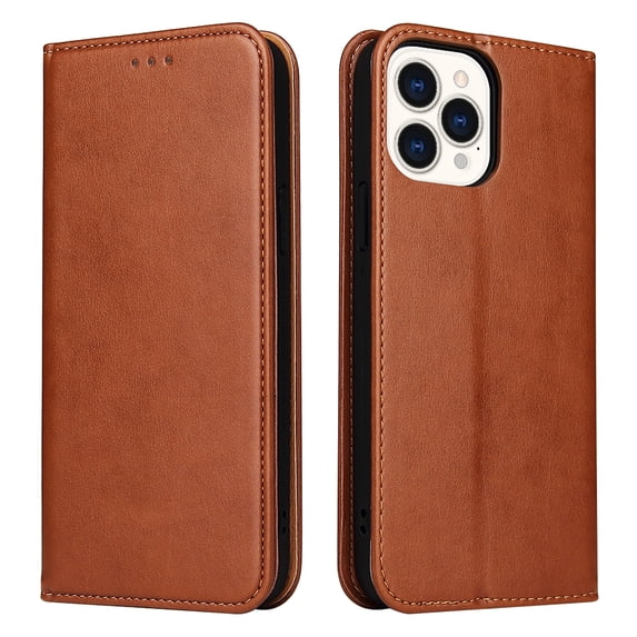 Wallet Case For iPhone 14 Pro, Case Wallet-High Quality Leather Magnetic Closure Case-RFID Blocking Card Holders-Shockproof TPU Shell Folio Cover Women Men For iPhone 14 Pro, Brown