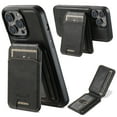 thumbnail image 1 of Wallet Case for iPhone 14 Pro, Compatible with MagSafe Magnetic Detachable Premium PU Leather Flip Case Cover with Card Slots Holder Kickstand for iPhone 14 Pro 6.1 Inch - Black, 1 of 14