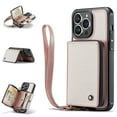 thumbnail image 1 of Wallet Case for iPhone 14 Pro Max (2022), Allytech Folio PU Leather Kickstand Detachable Hand Strap Zipper Purse Card Slots Holder RFID Blocking Case for iPhone 14 Pro Max 6.7" 5G, Rosegold, 1 of 10