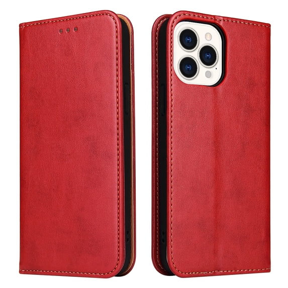 Wallet Case For iPhone 14 Pro Max, Case Wallet-High Quality Leather Magnetic Closure Case-RFID Blocking Card Holders-Shockproof TPU Shell Folio Cover Women Men For iPhone 14 Pro Max, Red