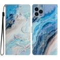 thumbnail image 1 of Wallet Case for iPhone 14 Pro Max with Colorful Painting Pattern Luxury PU Leather Magnetic Flip Folio Cover, Soft Silicone Shockproof Card Slots Holder Kickstand Protective Case,Blue Marble, 1 of 8