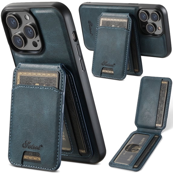 Wallet Case for iPhone 14 Pro Max, Compatible with MagSafe Magnetic Detachable Premium PU Leather Flip Case Cover with Card Slots Holder Kickstand for iPhone 14 Pro Max 6.7 Inch - Blue