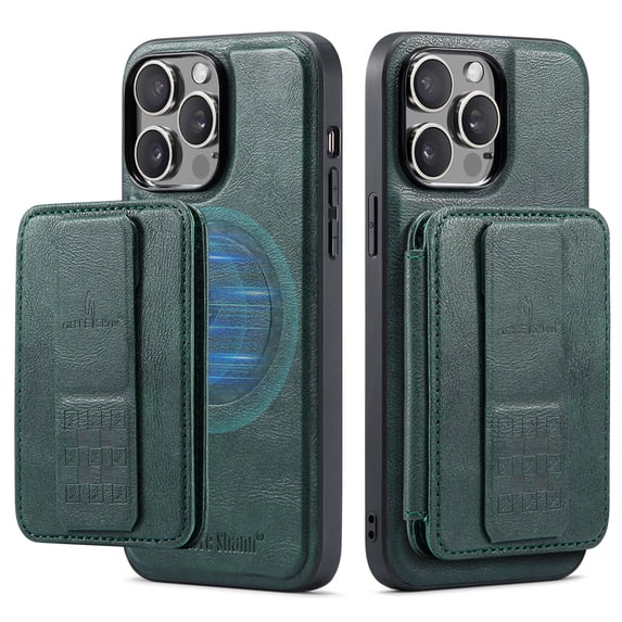 Wallet Case for iPhone 14 Pro Max, Compatible with MagSafe for Men Women, Detachable Magnetic Clasp Wallet Phone Case with Card Slots Holder RFID Blocking for iPhone 14 Pro Max, Green