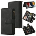 thumbnail image 1 of Wallet Case for iPhone 14 Pro Max, Magnetic Zipper Pouch PU Leather with Kickstand Wallet Flip Protective Phone Case Wrist Strap Card Slots Holder Pocket iPhone 14 Pro Max, Black, 1 of 11