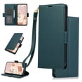 thumbnail image 1 of Wallet Case for iPhone 14 Pro with [RFID Blocking] Card Holder Kickstand with Lanyard,Magnetic Clasp PU Flip Leather Shockproof Full-body Phone Case for iPhone 14 Pro,Green, 1 of 7