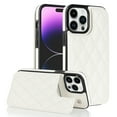 thumbnail image 1 of Wallet Case for iPhone 14 Pro, RFID Blocking Card Slots Holder PU Leather Fashion Back Flip Cover with Kickstand Magnetic Buttons Shockproof Case for iPhone 14 Pro,White, 1 of 8